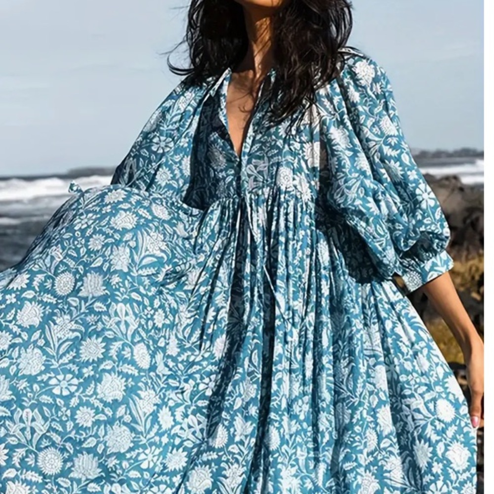 New!  Boho floral Prairie dress